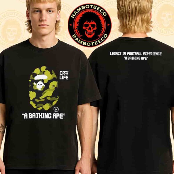 BAPE X CR7 Life Camo Legacy In Football Experience A Bathing Ape Merch Print Two Sided T-Shirt
