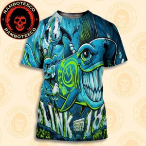 Blink-182 Tampa FL Missionary Impossible Tour 2025 At MIDFLORIDA Credit Union Amphitheatre at the FL State Fairgrounds On Aug 29 2025 All Over Print T-Shirt