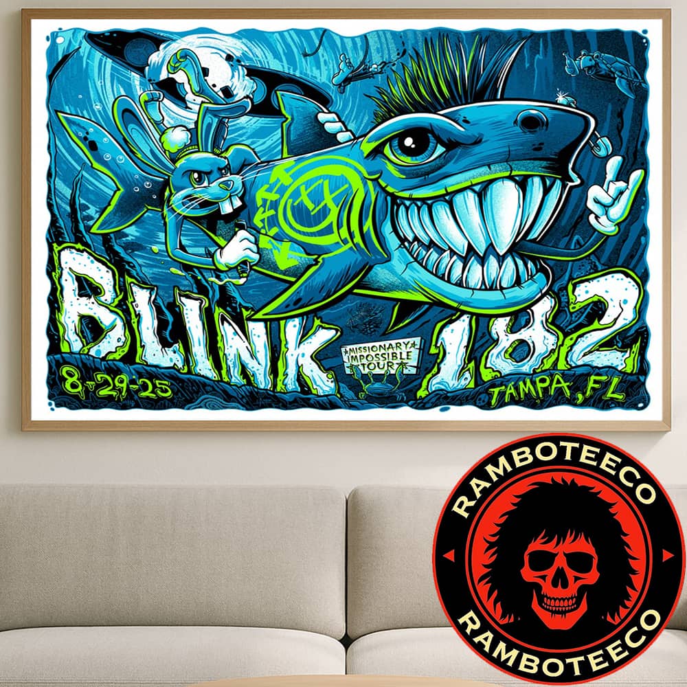 Blink-182 Tampa FL Missionary Impossible Tour 2025 At MIDFLORIDA Credit Union Amphitheatre at the FL State Fairgrounds On Aug 29 2025 Home Decor Poster Canvas Blink-182 Tampa FL Missionary Impossible Tour 2025 At MIDFLORIDA Credit Union Amphitheatre at the FL State Fairgrounds On Aug 29 2025 Home Decor Poster Canvas