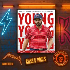 Cameron Young Ryder Cup USA 2025 Captained By Keegan Bradley Home Decor Poster Canvas