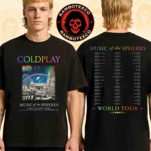 Coldplay London Music Of The Spheres World Tour 2025 Exclusive Tee At Wembley Stadium On Aug 22nd 23rd 26th 27th 30th 31st And Sept 3rd 4th 7th 8th 2025 Merch Print Two Sided T-Shirt