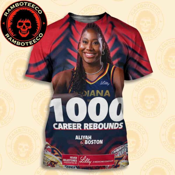 Congrats Aliyah Boston Indiana Fever WNBA Becoming The Fastest Player In Franchise History To Reach 1000 Career Rebounds All Over Print T-Shirt