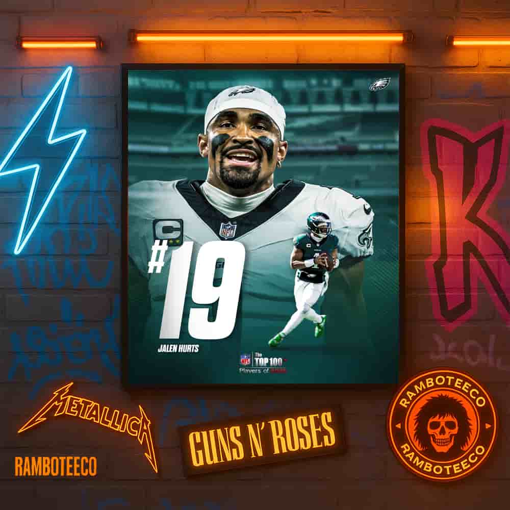 Congrats Jalen Hurts Philadelphia Eagles At No 19 In The Top 100 NFL Players Of 2025 Home Decor Poster Canvas