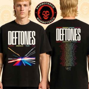 Deftones North American Tour 2025 Merchandise Tee Cities List Two Sides Unisex T-Shirt