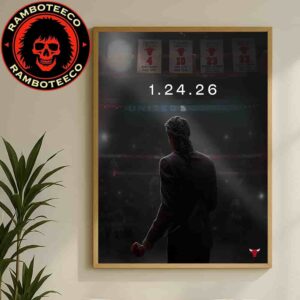 Derrick Rose Jersey Chicago Bulls MLB Retirement Night January 24 2026 At United Center Home Decor Poster Canvas