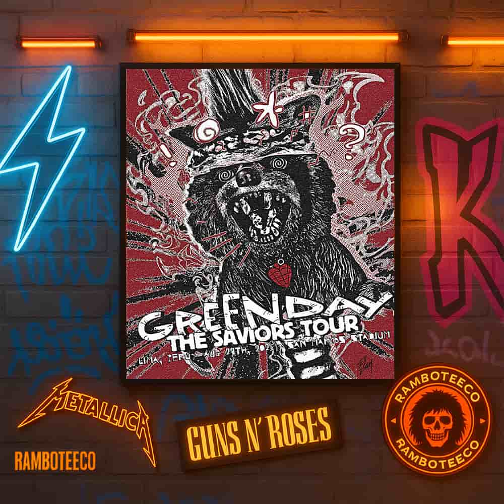Green Day The Saviors Tour Lima Peru 2025 Concert Poster At San Marcos Stadium On Aug 27th 2025 Home Decor Poster Canvas Green Day The Saviors Tour Lima Peru 2025 Concert Poster At San Marcos Stadium On Aug 27th 2025 Home Decor Poster Canvas