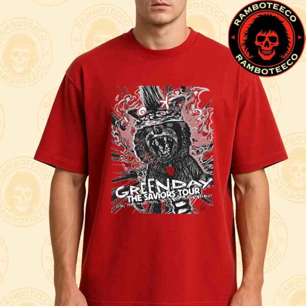 Green Day The Saviors Tour Lima Peru 2025 Concert Poster At San Marcos Stadium On Aug 27th 2025 Merchandise Unisex T-Shirt
