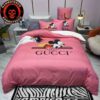 Gucci Snake Luxury And Fashion White Pattern Logo Duvet Cover For Bedroom Queen Bedding Set