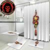 Gucci Snake White Background Bathroom Set Luxury Shower Curtain Bath Rug Home Decor