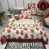 Gucci Snake Luxury And Fashion White Pattern Logo Duvet Cover For Bedroom Queen Bedding Set