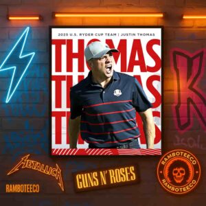 Justin Thomas Ryder Cup USA 2025 Captained By Keegan Bradley Home Decor Poster Canvas