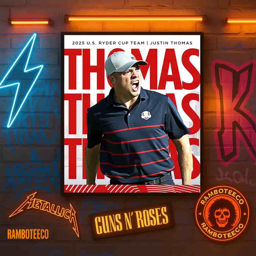 Justin Thomas Ryder Cup USA 2025 Captained By Keegan Bradley Home Decor Poster Canvas Justin Thomas Ryder Cup USA 2025 Captained By Keegan Bradley Home Decor Poster Canvas