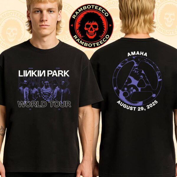Linkin Park From Zero World Tour Omaha NE 2025 Exclusive Tee At CHI Health Center Omaha On Aug 29 2025 Merch Two Sided T-Shirt