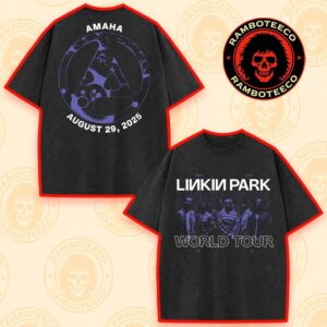 Linkin Park From Zero World Tour Omaha NE 2025 Exclusive Tee At CHI Health Center Omaha On Aug 29 2025 Merch Washed T-Shirt