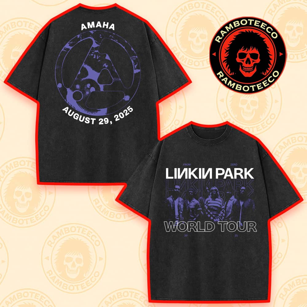 Linkin Park From Zero World Tour Omaha NE 2025 Exclusive Tee At CHI Health Center Omaha On Aug 29 2025 Merch Washed T-Shirt Linkin Park From Zero World Tour Omaha NE 2025 Exclusive Tee At CHI Health Center Omaha On Aug 29 2025 Merch Washed T-Shirt