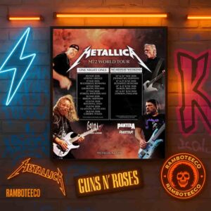 Metallica M72 World Tour Europe 2026 Schedule Tour Dates List Home Decor Poster Canvas