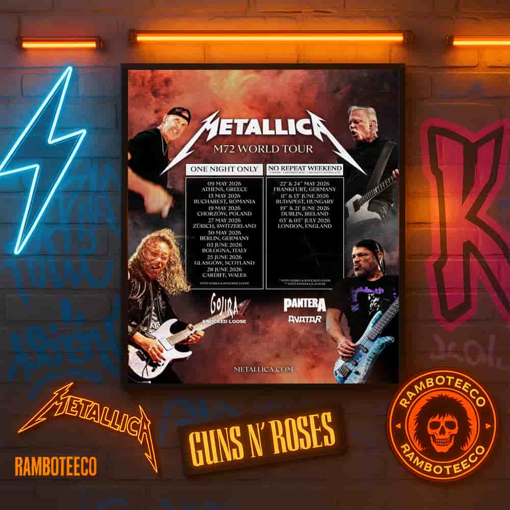 Metallica M72 World Tour Europe 2026 Schedule Tour Dates List Home Decor Poster Canvas Metallica M72 World Tour Europe 2026 Schedule Tour Dates List Home Decor Poster Canvas