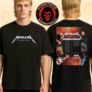 Metallica M72 World Tour Europe 2026 Schedule Tour Dates List Merchandise Two Sided Unisex T-Shirt