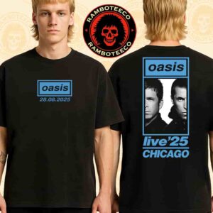 Oasis Live 25 World Tour Chicago IL 2025 Exclusive Tee At Soldier Field On Aug 28 2025 Merch Print Two Sided T-Shirt