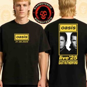 Oasis Live ’25 World Tour East Rutherford NJ 2025 Exclusive Tee At MetLife Stadium On Aug 31st 2025 Merch Two Sided T-Shirt