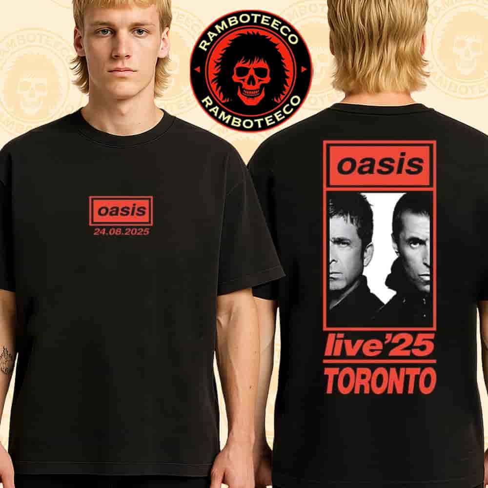 Oasis Toronto Live '25 World Tour 2025 Exclusive Tee At Rogers Stadium On Aug 24 2025 Merch Two Sided T-Shirt
