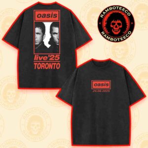 Oasis Toronto Live ’25 World Tour 2025 Exclusive Tee At Rogers Stadium On Aug 24 2025 Merch Washed T-Shirt