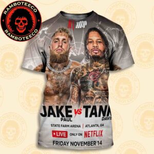 Official Poster Exhibition Bout Jake El Gallo Paul Vs Gervonta Tank Davis In Atlanta GA On November 14 2025 At State Farm Arena Live Stream Only On Netflix All Over Print T-Shirt
