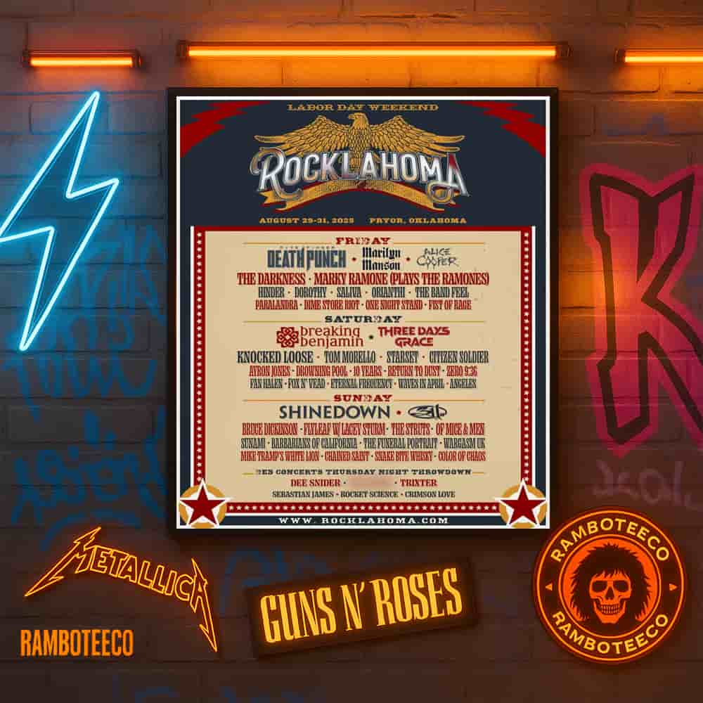 Rocklahoma Festival 2025 Labor Day Weekend At Catch The Fever Music Festival Grounds In Pryor Okalahoma On Aug 29-31 2025 Full Lineup Home Decor Poster Canvas Rocklahoma Festival 2025 Labor Day Weekend At Catch The Fever Music Festival Grounds In Pryor Okalahoma On Aug 29-31 2025 Full Lineup Home Decor Poster Canvas