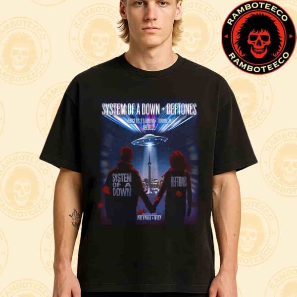 System Of A Down And Deftones With Polyphia And Wisp Concert Poster In Toronto Canada On Sept 3rd 2025 At Rogers Stadium Merchandise Unisex T-Shirt