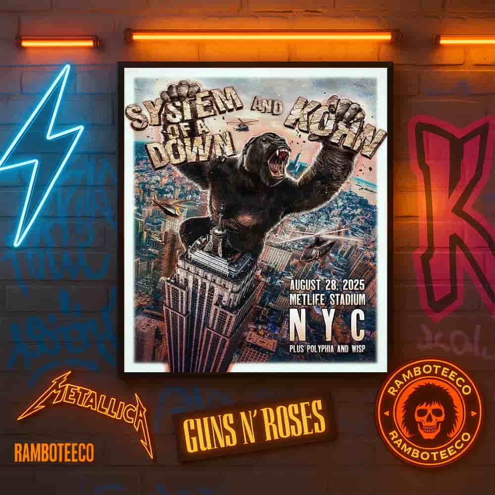 System Of A Down And Korn Plus Polyphia and Wisp Event Poster In East Rutherford NJ On Aug 28 2025 At MetLife Stadium Home Decor Poster Canvas System Of A Down And Korn Plus Polyphia and Wisp Event Poster In East Rutherford NJ On Aug 28 2025 At MetLife Stadium Home Decor Poster Canvas