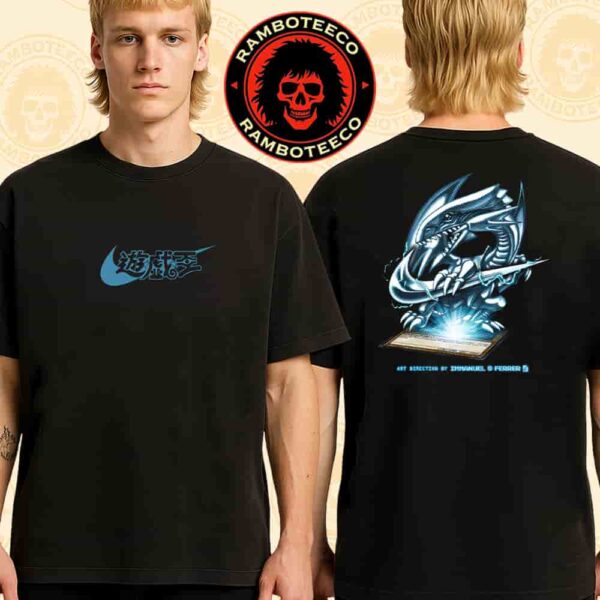 Yu-Gi-Oh x Nike Collection 2025 Merch Blue Eyes White Dragon Concept Print Two Sided T-Shirt