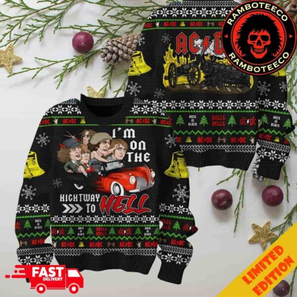 AC/DC On The Highway To Hell Christmas Gift 2025 Merchandise Jumper Xmas Ugly Sweater