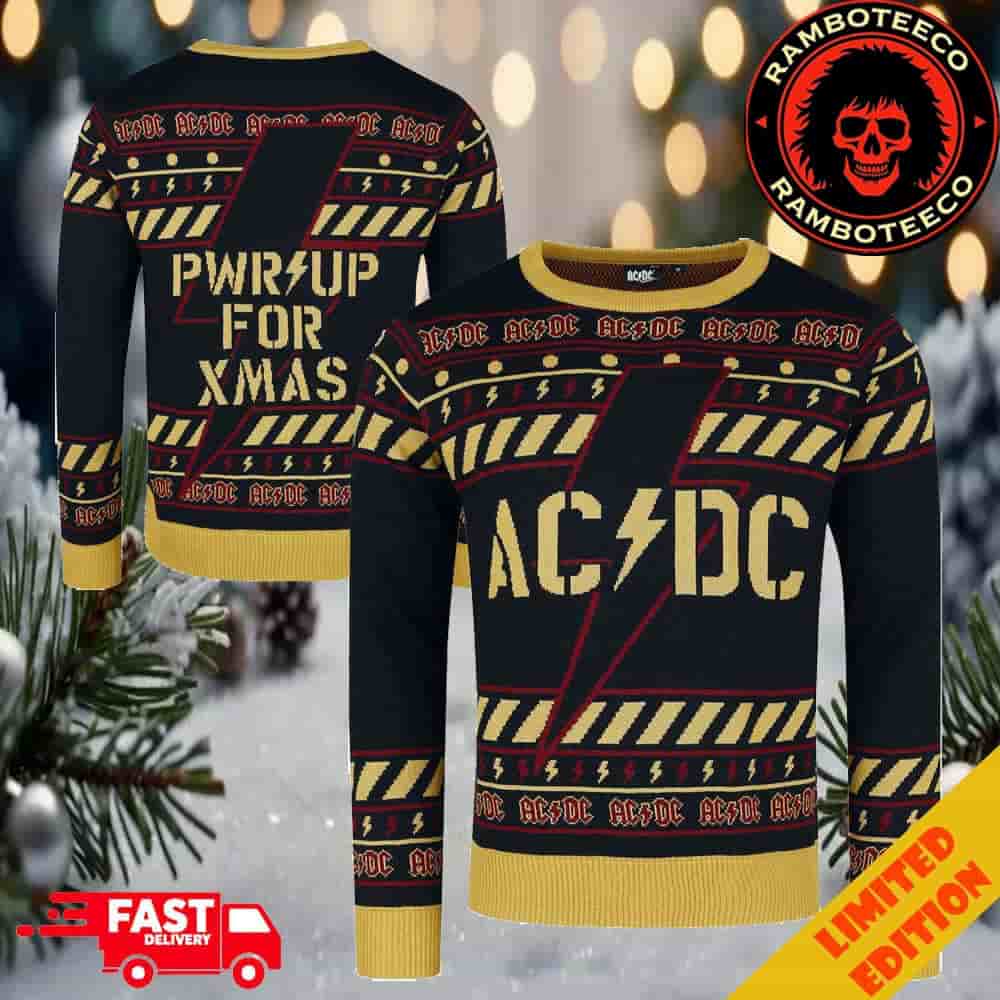 AC/DC PWR UP For Xmas Lightning Christmas 2025 Merchandise Ugly Sweater AC/DC PWR UP For Xmas Lightning Christmas 2025 Merchandise Ugly Sweater
