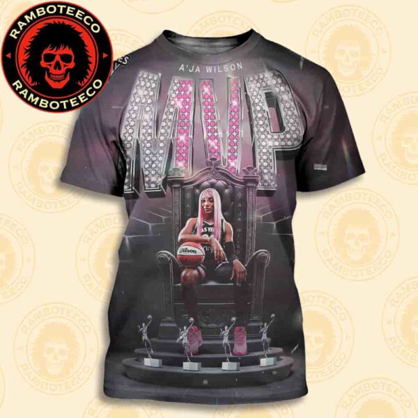 A’ja Wilson Las Vegas Aces WNBA MVP Most Valuable Player 2025 All Over Print T-Shirt