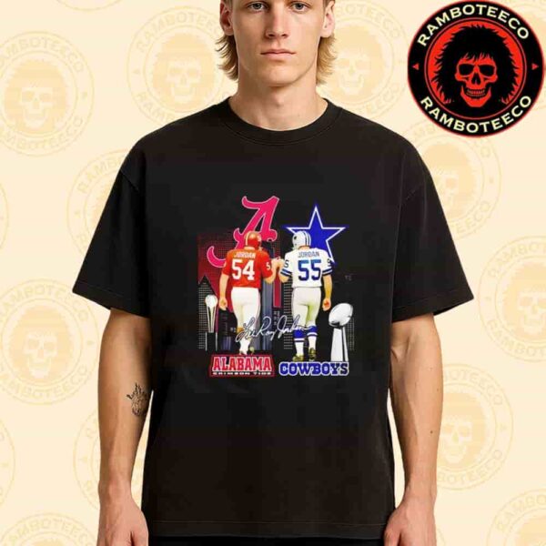 Alabama Crimson Tide Jordan 54 x Dallas Cowboys Jordan 55 Merchandise Unisex T-Shirt