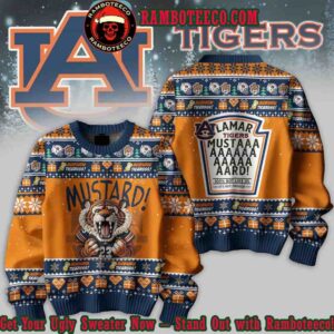 Auburn Tigers Mustard Kendrick Lamar Christmas Ugly Sweater