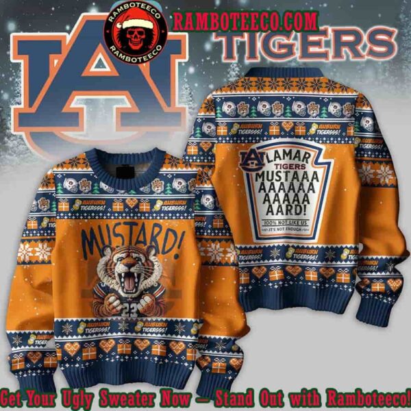 Auburn Tigers Mustard Kendrick Lamar Christmas Ugly Sweater