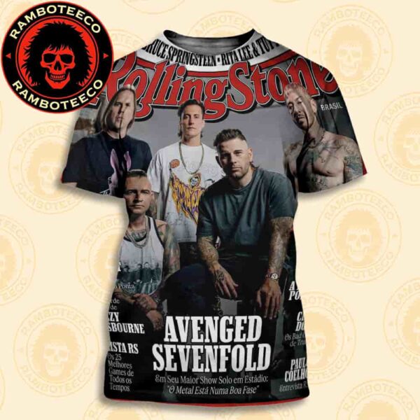 Avenged Sevenfold Cover Rolling Stone Brazil Magazine Special Issue 2025 All Over Print T-Shirt