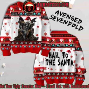 Avenged Sevenfold Hail To Santa Christmas Ugly Sweater