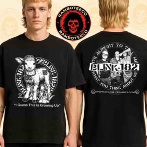Blink-182 Missionary Impossible Tour 2025 Collection Merch I Guess This is Growing Up Print Two Sided T-Shirt
