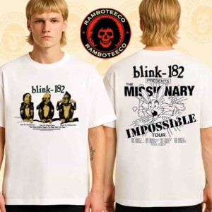 Blink-182 Missionary Impossible Tour 2025 Collection Merch The Native Blinks Prepare For Their 2025 US Tour Dates List Print Two Sided T-Shirt