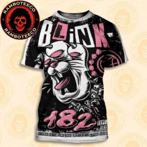 Blink-182 Missionary Impossible Tour Virginia Beach VA 2025 Concert Poster At Veterans United Home Loans Amphitheater On Sept 4 2025 All Over Print T-Shirt