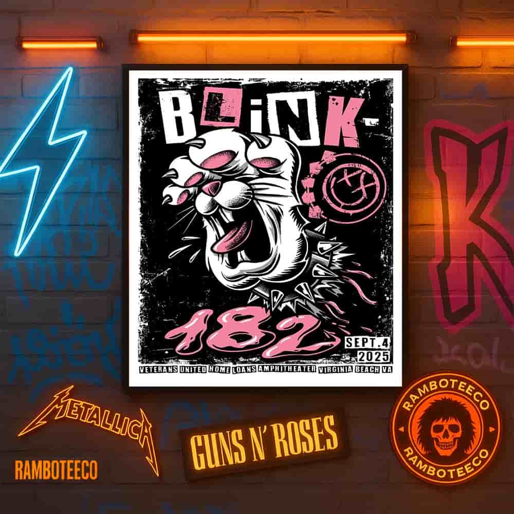 Blink-182 Missionary Impossible Tour Virginia Beach VA 2025 Concert Poster At Veterans United Home Loans Amphitheater On Sept 4 2025 Home Decor Poster Canvas Blink-182 Missionary Impossible Tour Virginia Beach VA 2025 Concert Poster At Veterans United Home Loans Amphitheater On Sept 4 2025 Home Decor Poster Canvas
