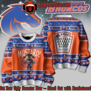 Boise State Broncos Mustard Kendrick Lamar Not Like Us Christmas Ugly Sweater