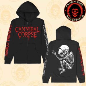 Cannibal Corpse North American Tour Dates List 2025 Official Merch Butchered At Birth Fetus Zip Up Hoodie T-Shirt
