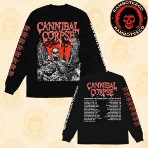 Cannibal Corpse North American Tour Dates List 2025 Official Merch Graveside Long Sleeve Unisex T-Shirt