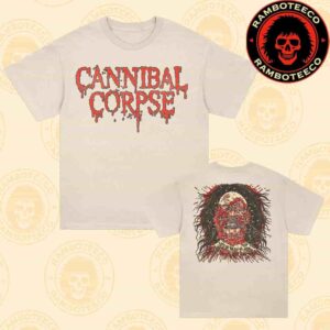 Cannibal Corpse North American Tour Dates List 2025 Official Merch Logo Face Rot Two Sided T-Shirt