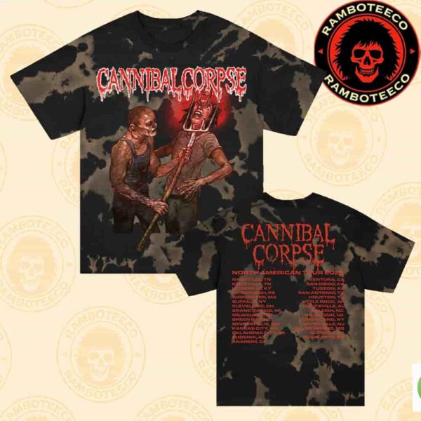 Cannibal Corpse North American Tour Dates List 2025 Official Merch Pitchfork Impalement All Over Print T-Shirt