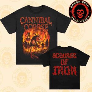 Cannibal Corpse North American Tour Dates List 2025 Official Merch Scourge Of Iron Two Sided T-Shirt