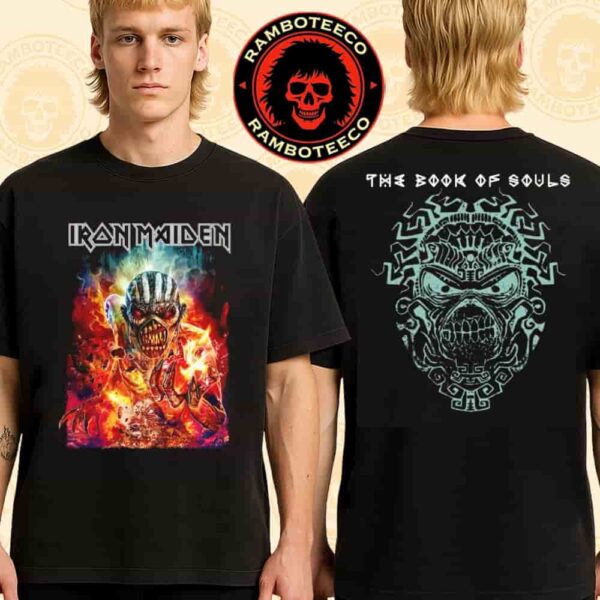 Celeb Iron Maiden 10th Anniversary The Book Of Souls Merch Two Sided T-Shirt
